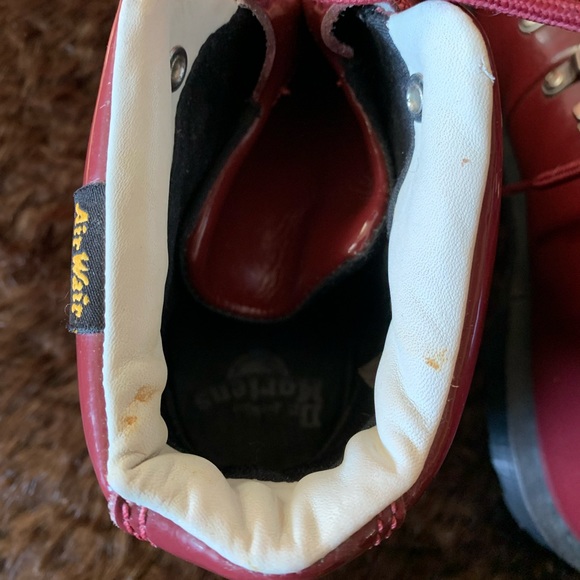 Dr. Martens Holt hiker deep red patent leather, UK9.  Gently worn 1 or 2 times. - Picture 7 of 9